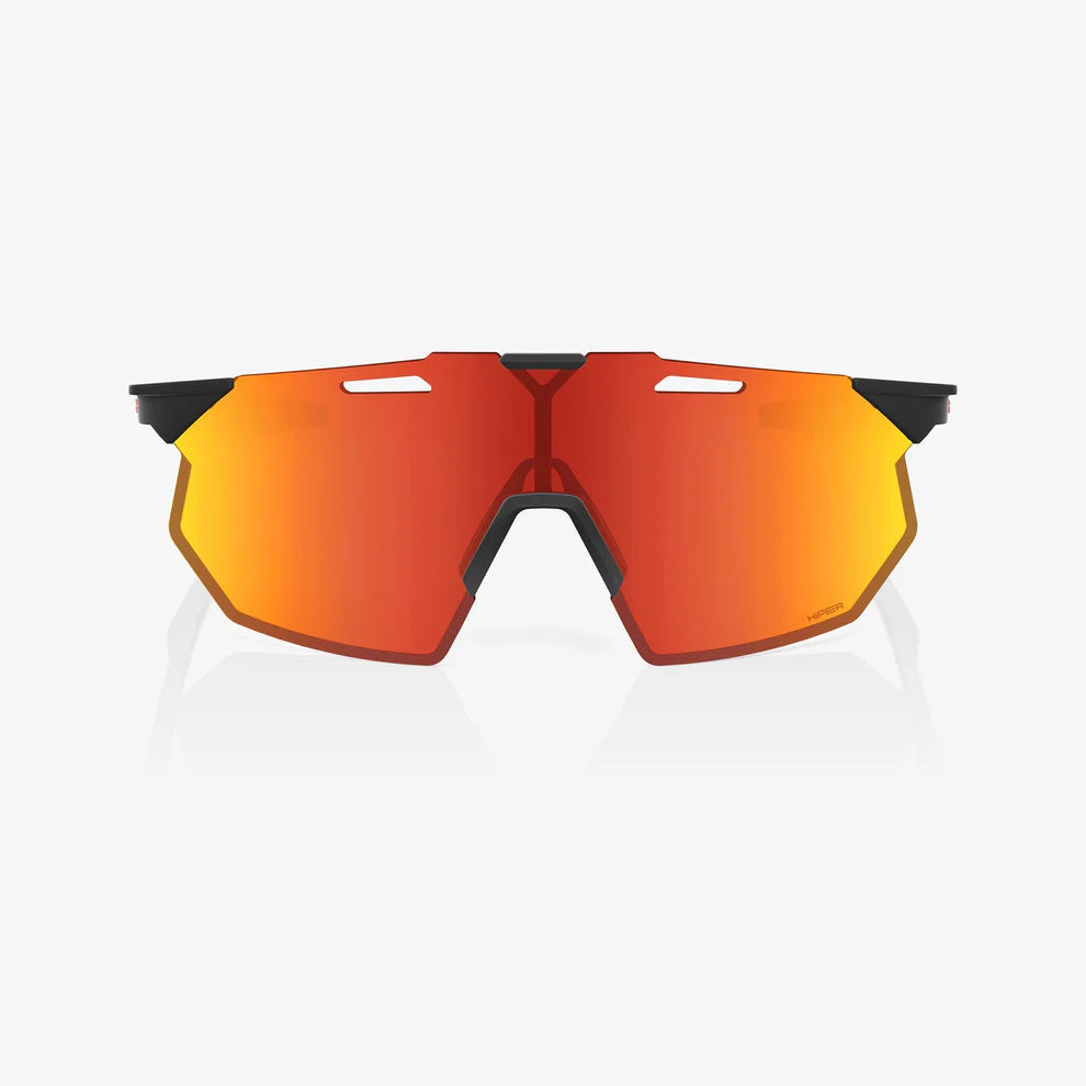 ÓCULOS 100% HYPERCRAFT SQ - SOFT TACT BLACK - HIPER RED MULTILAYER MIRROR LENS