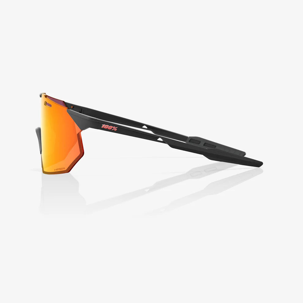ÓCULOS 100% HYPERCRAFT SQ - SOFT TACT BLACK - HIPER RED MULTILAYER MIRROR LENS