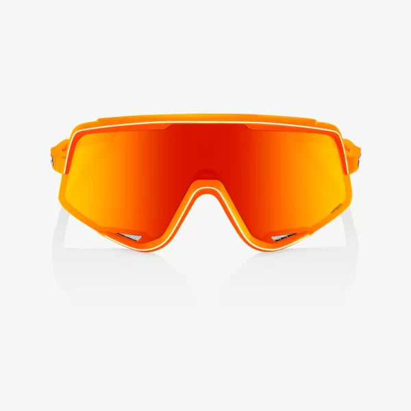 ÓCULOS 100% GLENDALE - SOFT TACT NEON ORANGE - HIPER RED MULTILAYER MIRROR LENS