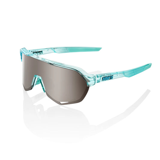 ÓCULOS 100% S2 -  POLISHED TRANSLUCENT MINT - HIPER SILVER MIRROR LENS