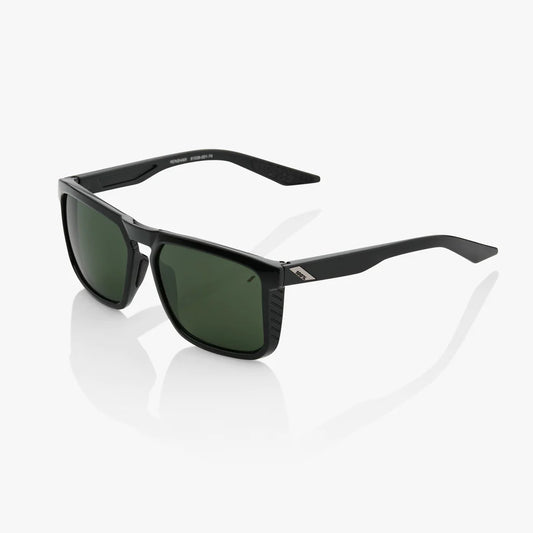 ÓCULOS 100% RENSHAW - GLOSS BLACK - GREY GREEN LENS