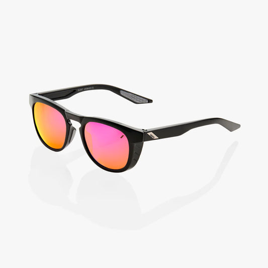 ÓCULOS 100% SLENT - POLISHED BLACK - PURPLE MULTILAYER MIRROR LENS