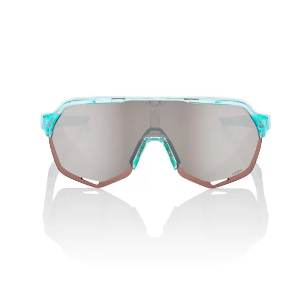 ÓCULOS 100% S2 -  POLISHED TRANSLUCENT MINT - HIPER SILVER MIRROR LENS