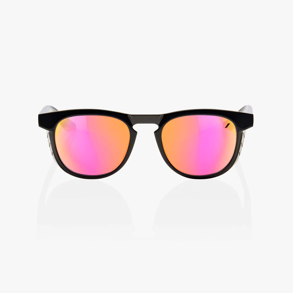 ÓCULOS 100% SLENT - POLISHED BLACK - PURPLE MULTILAYER MIRROR LENS