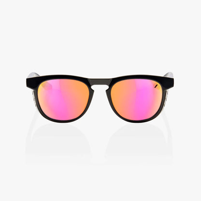 ÓCULOS 100% SLENT - POLISHED BLACK - PURPLE MULTILAYER MIRROR LENS