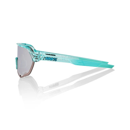 ÓCULOS 100% S2 -  POLISHED TRANSLUCENT MINT - HIPER SILVER MIRROR LENS