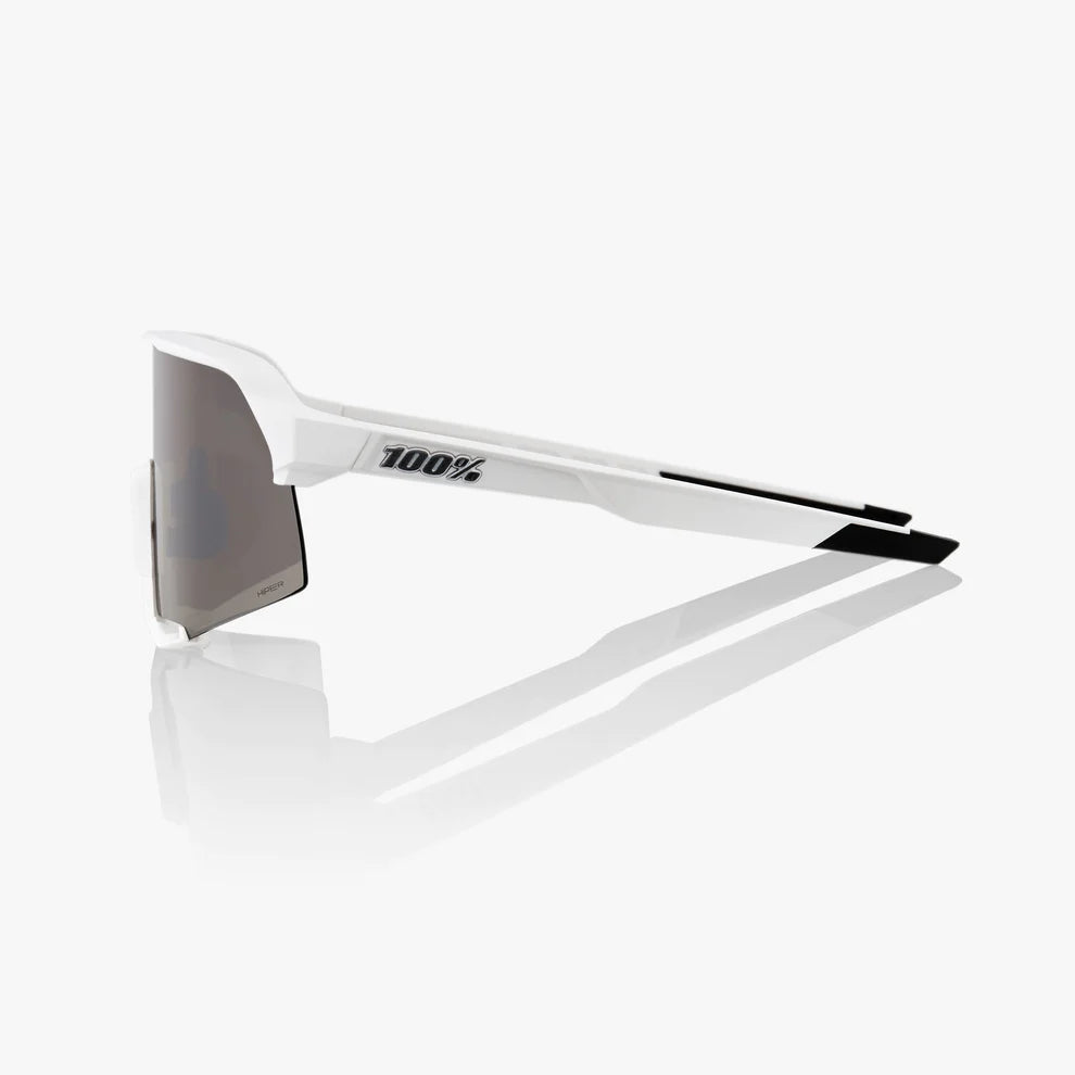 ÓCULOS 100% S3 - MATTE WHITE - HIPER SILVER MIRROR LENS
