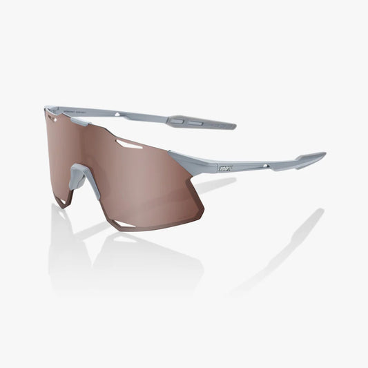 ÓCULOS 100% HYPERCRAFT - MATTE STONE GREY - HIPER CRIMSON SILVER MIRROR LENS