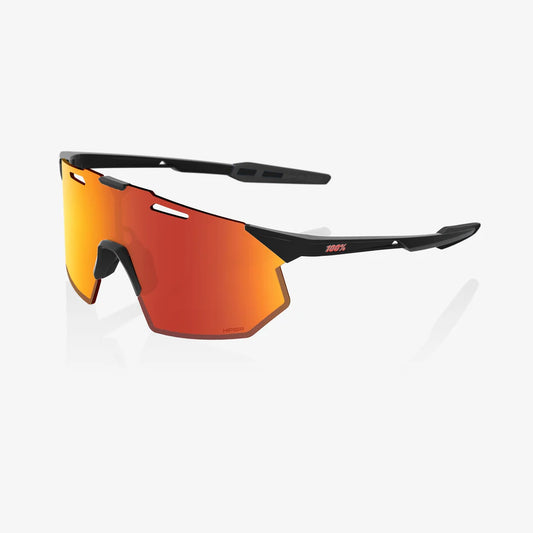 ÓCULOS 100% HYPERCRAFT SQ - SOFT TACT BLACK - HIPER RED MULTILAYER MIRROR LENS