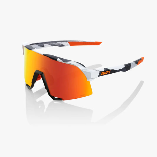 ÓCULOS 100% S3 - SOFT TACT GREY CAMO - HIPER RED MULTLAYER MIRROR LENS
