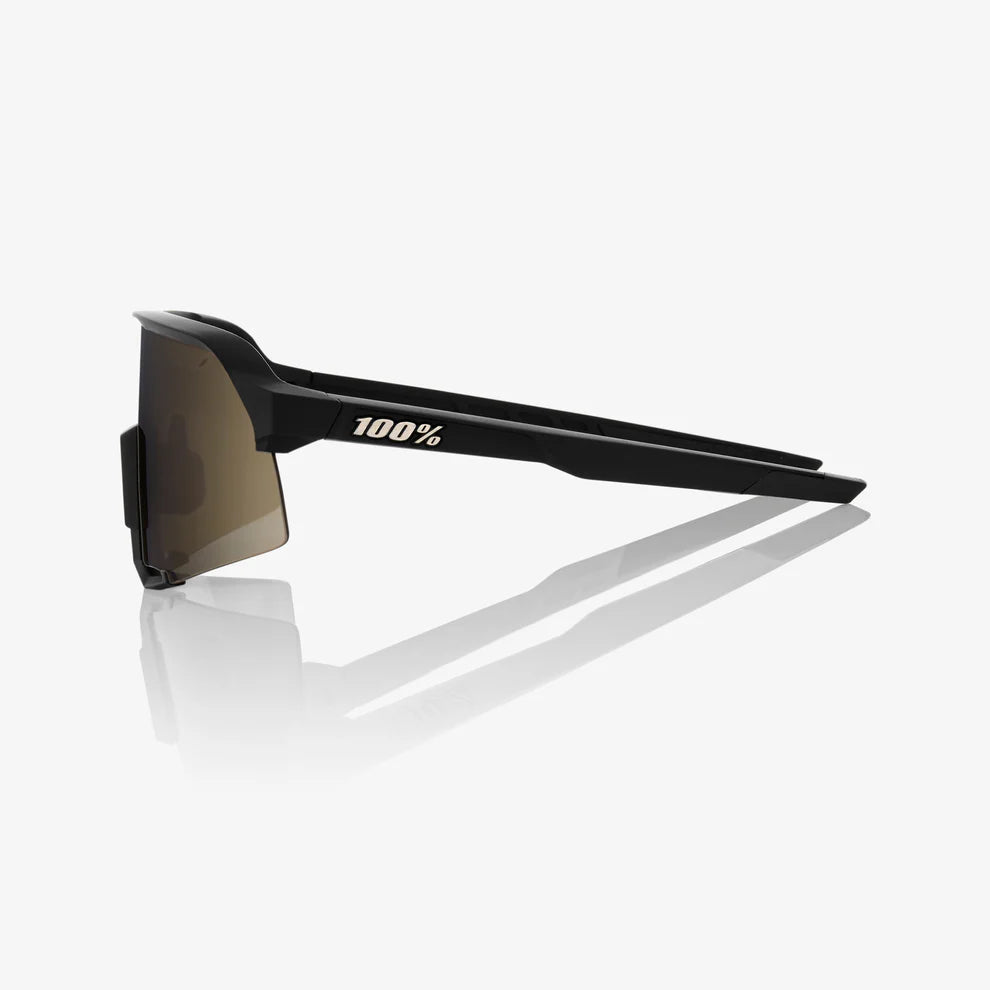 ÓCULOS 100% S3 - SOFT TACT BLACK - SOFT GOLD MIRROR LENS