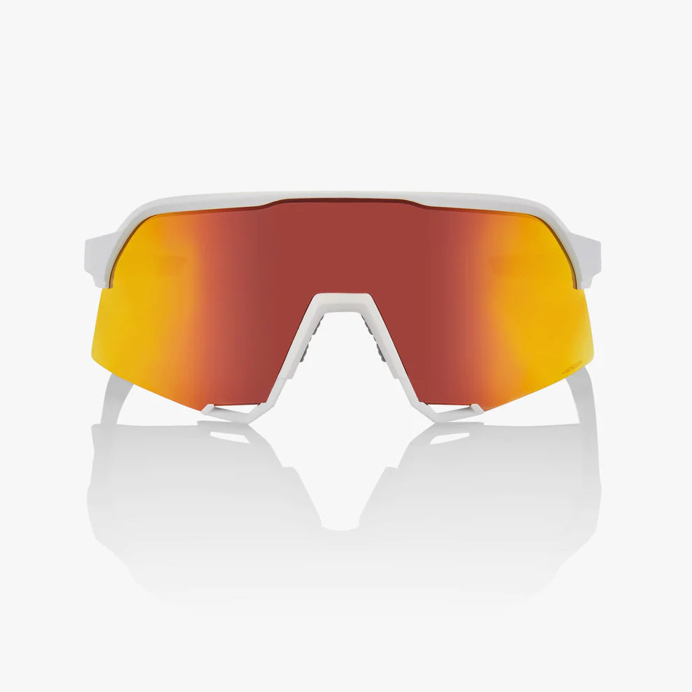 ÓCULOS 100% S3 - SOFT TACT WHITE- HIPER RED MULTILAYER MIRROR LENS