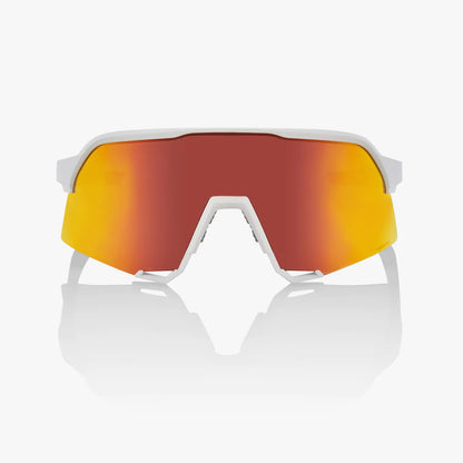 ÓCULOS 100% S3 - SOFT TACT WHITE- HIPER RED MULTILAYER MIRROR LENS
