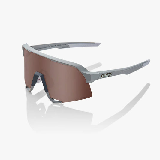 ÓCULOS 100% S3 - SOFT TACT STONE GREY - HIPER CRIMSON SILVER MIRROR LENS