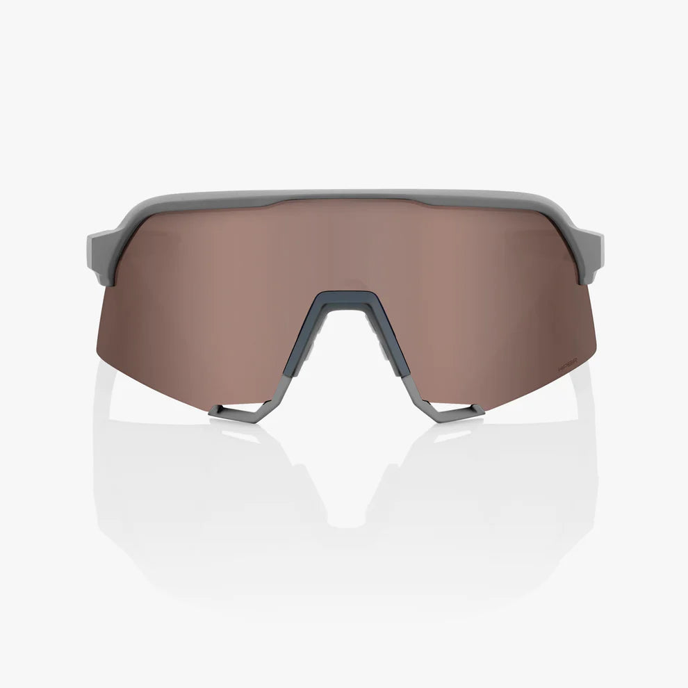 ÓCULOS 100% S3 - SOFT TACT STONE GREY - HIPER CRIMSON SILVER MIRROR LENS