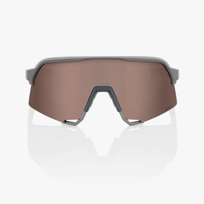 ÓCULOS 100% S3 - SOFT TACT STONE GREY - HIPER CRIMSON SILVER MIRROR LENS