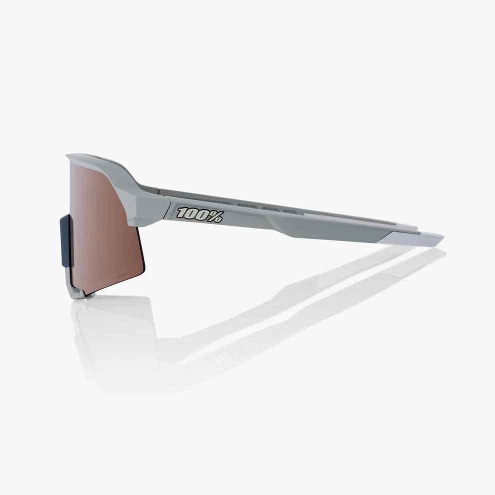 ÓCULOS 100% S3 - SOFT TACT STONE GREY - HIPER CRIMSON SILVER MIRROR LENS