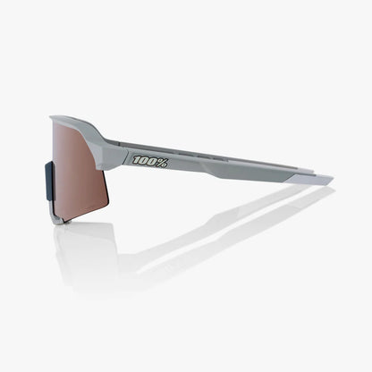ÓCULOS 100% S3 - SOFT TACT STONE GREY - HIPER CRIMSON SILVER MIRROR LENS