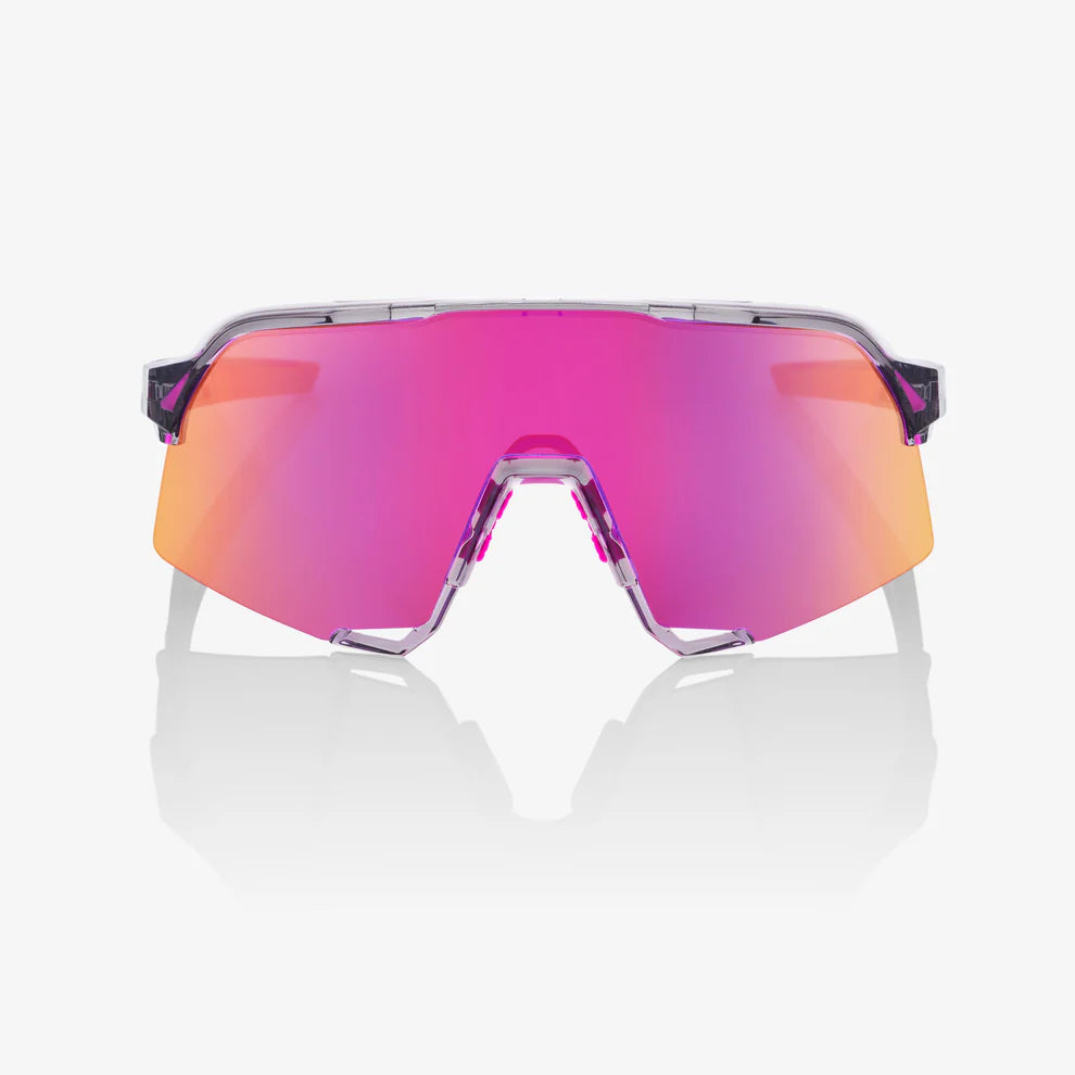 ÓCULOS 100% S3 - POLISHED TRANSLUCENT GREY - PURPLE MULTILAYER MIRROR LENS
