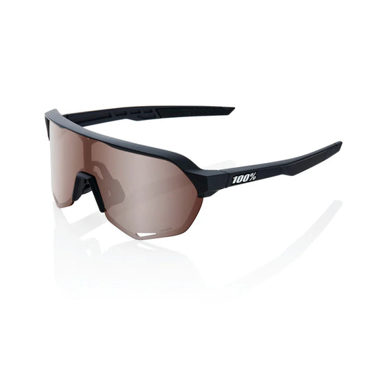 ÓCULOS 100% S2 - SOFT TACT BLACK - HIPER CRIMSON SILVER MIRROR LENS