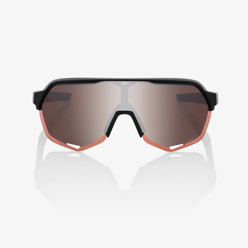 ÓCULOS 100% S2 - SOFT TACT BLACK - HIPER CRIMSON SILVER MIRROR LENS