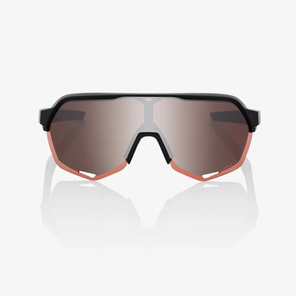 ÓCULOS 100% S2 - SOFT TACT BLACK - HIPER CRIMSON SILVER MIRROR LENS