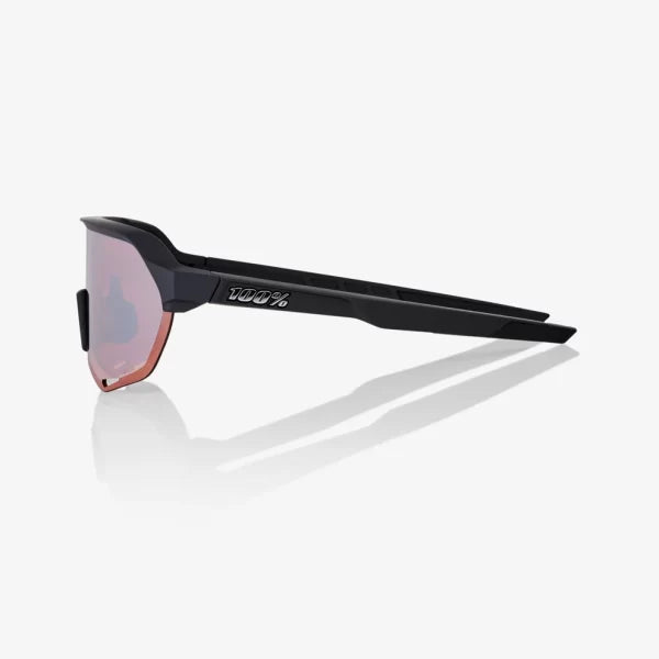 ÓCULOS 100% S2 - SOFT TACT BLACK - HIPER CRIMSON SILVER MIRROR LENS