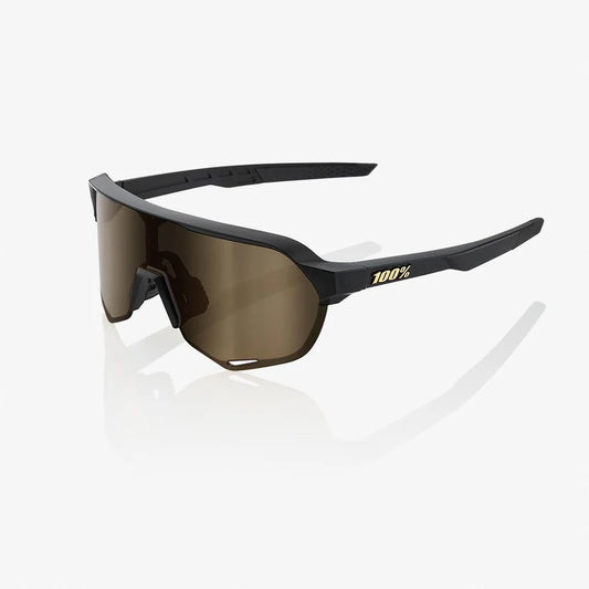 ÓCULOS 100% S2 - MATTE BLACK - SOFT GOLD MIRROR LENS