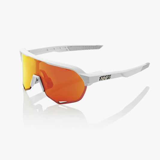ÓCULOS 100% S2 -  SOFT TACT OFF WHITE - HIPER RED MULTILAYER MIRROR LENS
