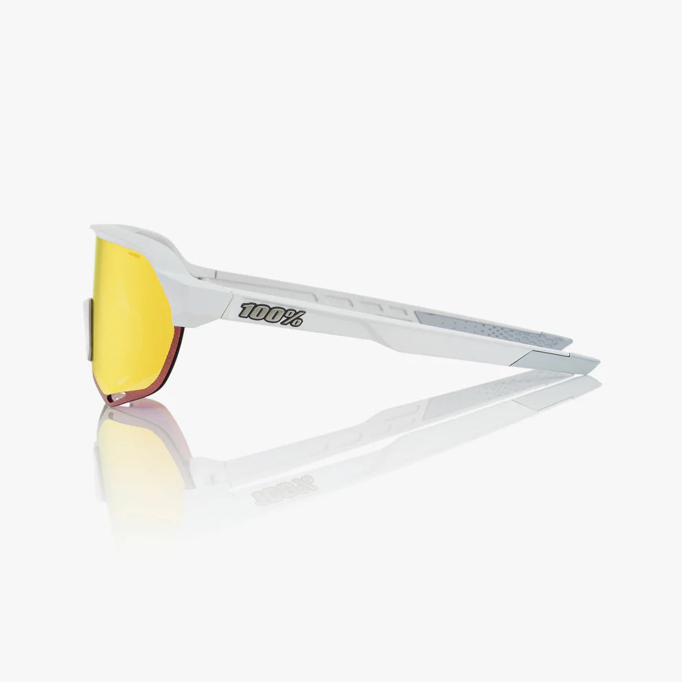 ÓCULOS 100% S2 -  SOFT TACT OFF WHITE - HIPER RED MULTILAYER MIRROR LENS