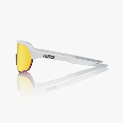ÓCULOS 100% S2 -  SOFT TACT OFF WHITE - HIPER RED MULTILAYER MIRROR LENS