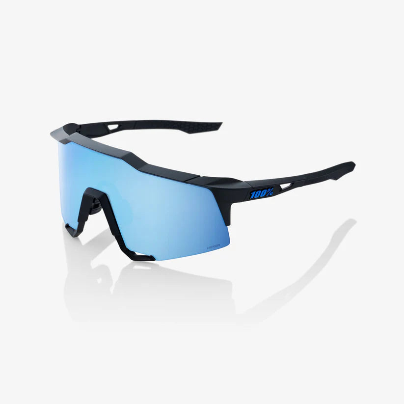 ÓCULOS 100% SPEEDCRAFT - MATTE BLACK - HIPER BLUE MULTILAYER MIRROR LENS