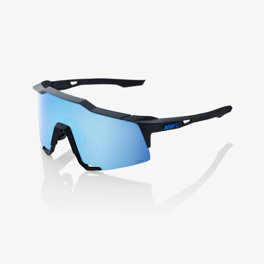 ÓCULOS 100% SPEEDCRAFT - MATTE BLACK - HIPER BLUE MULTILAYER MIRROR LENS