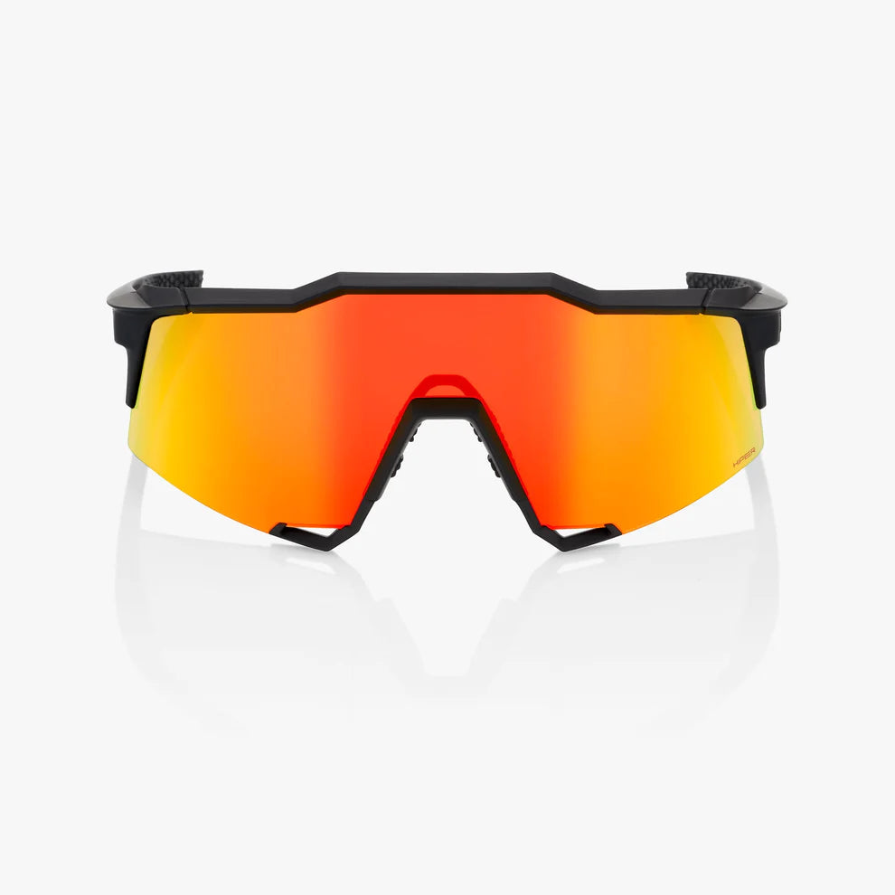 ÓCULOS 100% SPEEDCRAFT - SOFT TACT BLACK - HIPER RED MULTILAYER MIRROR LENS