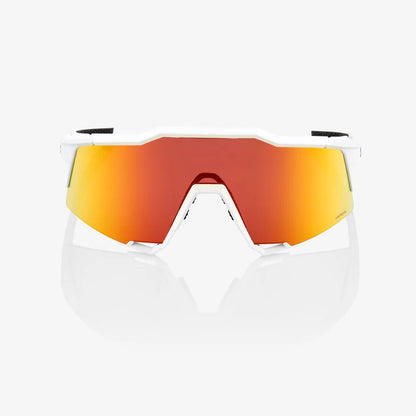 ÓCULOS 100% SPEEDCRAFT - SOFT TACT OFF WHITE - HIPER RED MULTILAYER MIRROR LENS