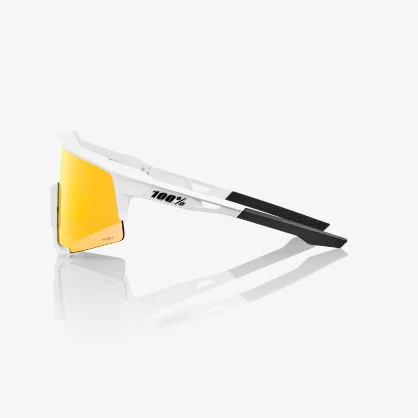 ÓCULOS 100% SPEEDCRAFT - SOFT TACT OFF WHITE - HIPER RED MULTILAYER MIRROR LENS