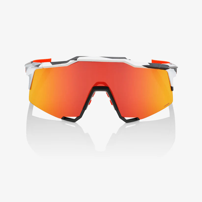 ÓCULOS 100% SPEEDCRAFT - SOFT TACT GREY CAMO - HIPER RED MULTILAYER MIRROR LENS