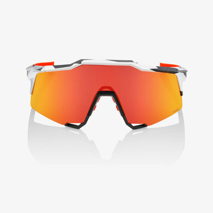 ÓCULOS 100% SPEEDCRAFT - SOFT TACT GREY CAMO - HIPER RED MULTILAYER MIRROR LENS