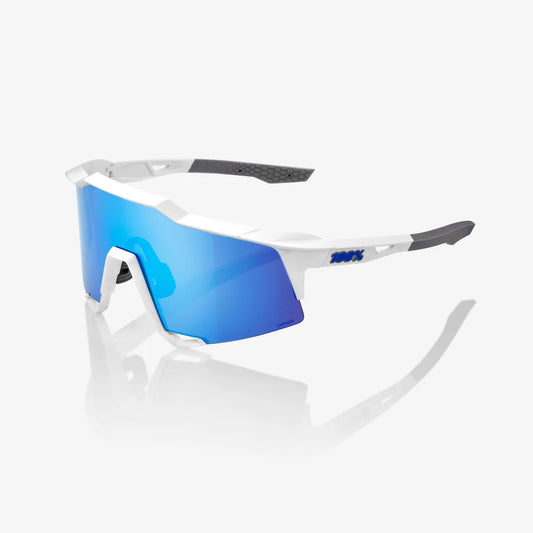 ÓCULOS 100% SPEEDCRAFT - MATTE WHITE - HIPER BLUE MULTILAYER MIRROR LENS