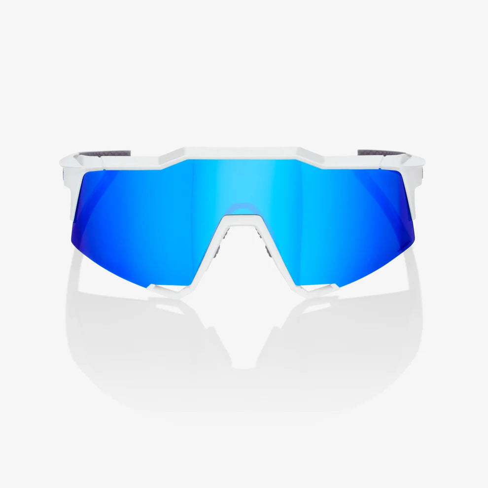 ÓCULOS 100% SPEEDCRAFT - MATTE WHITE - HIPER BLUE MULTILAYER MIRROR LENS