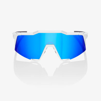 ÓCULOS 100% SPEEDCRAFT - MATTE WHITE - HIPER BLUE MULTILAYER MIRROR LENS