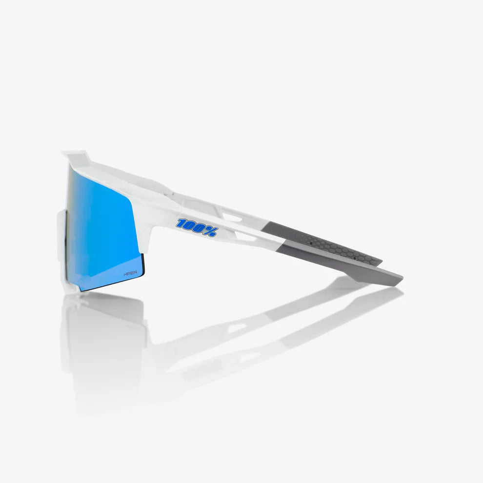 ÓCULOS 100% SPEEDCRAFT - MATTE WHITE - HIPER BLUE MULTILAYER MIRROR LENS
