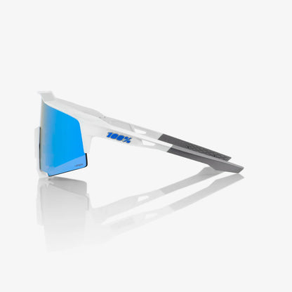 ÓCULOS 100% SPEEDCRAFT - MATTE WHITE - HIPER BLUE MULTILAYER MIRROR LENS