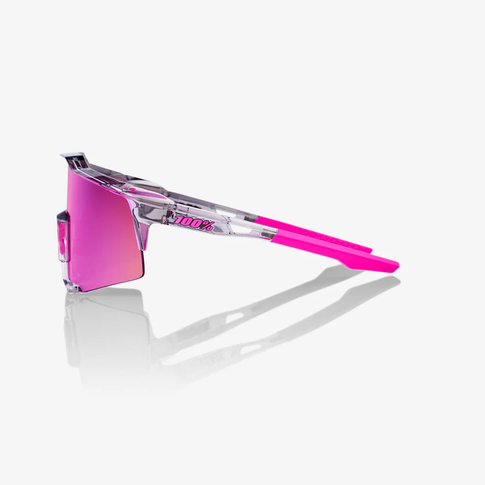 ÓCULOS 100% SPEEDCRAFT - POLISHED TRANSLUCENT GREY - PURPLE MULTILAYER MIRROR LENS