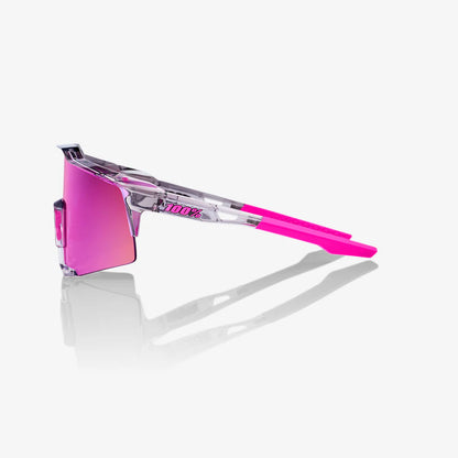 ÓCULOS 100% SPEEDCRAFT - POLISHED TRANSLUCENT GREY - PURPLE MULTILAYER MIRROR LENS