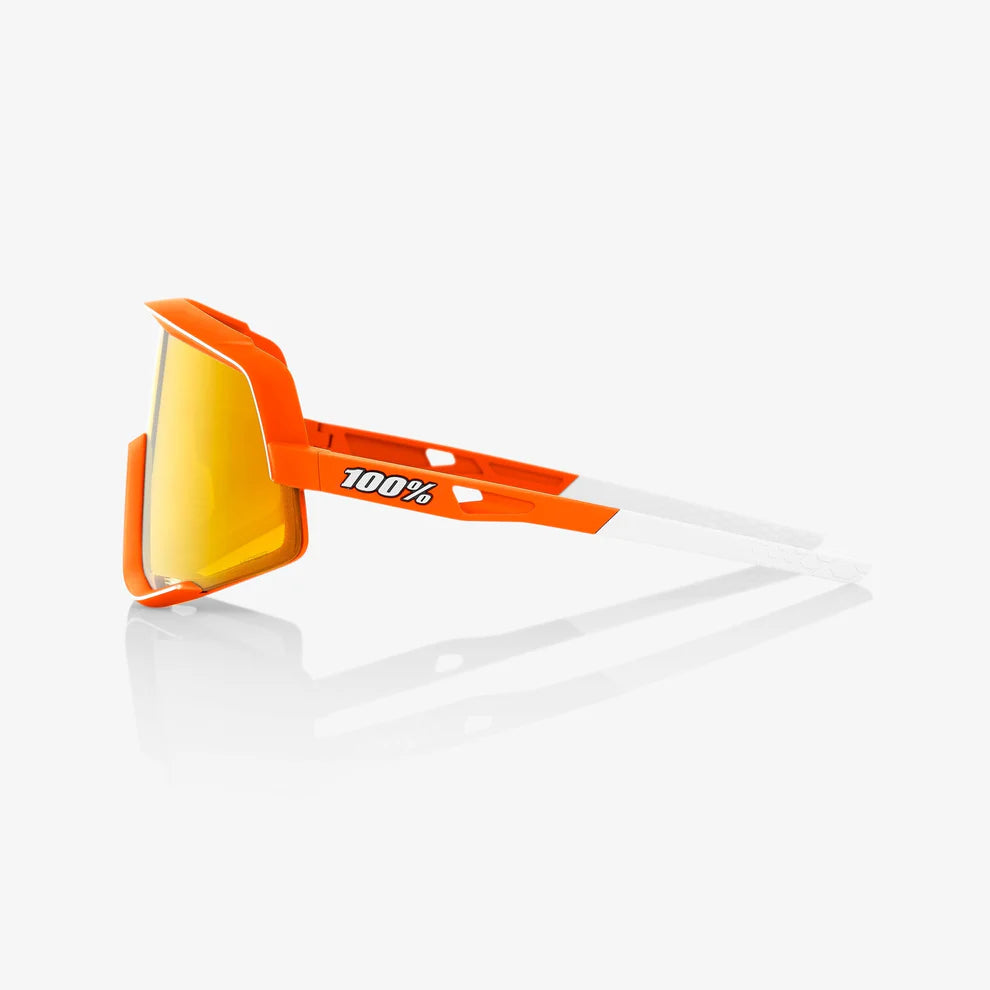 ÓCULOS 100% GLENDALE - SOFT TACT NEON ORANGE - HIPER RED MULTILAYER MIRROR LENS