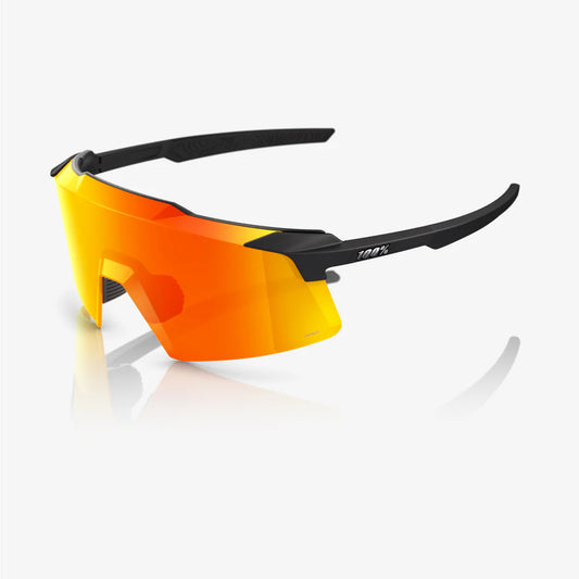 ÓCULOS 100% AEROCRAFT - SOFT TACT BLACK - HIPER RED MULTILAYER LENS
