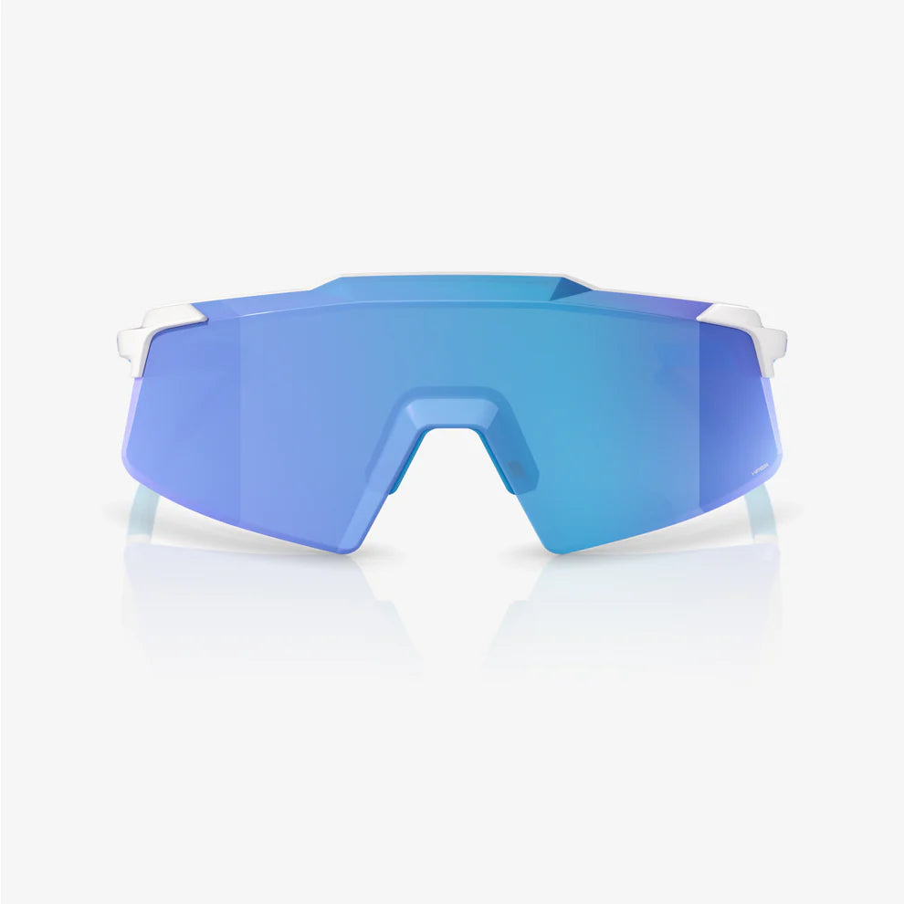 ÓCULOS 100% AEROCRAFT - MATTE WHITE - HIPER BLUE MIRROR LENS
