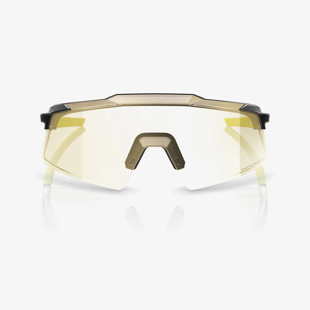 ÓCULOS 100% AEROCRAFT - GLOSS METALLIC BLACK - GOLD MIRROR PHOTOCHROMIC LENS