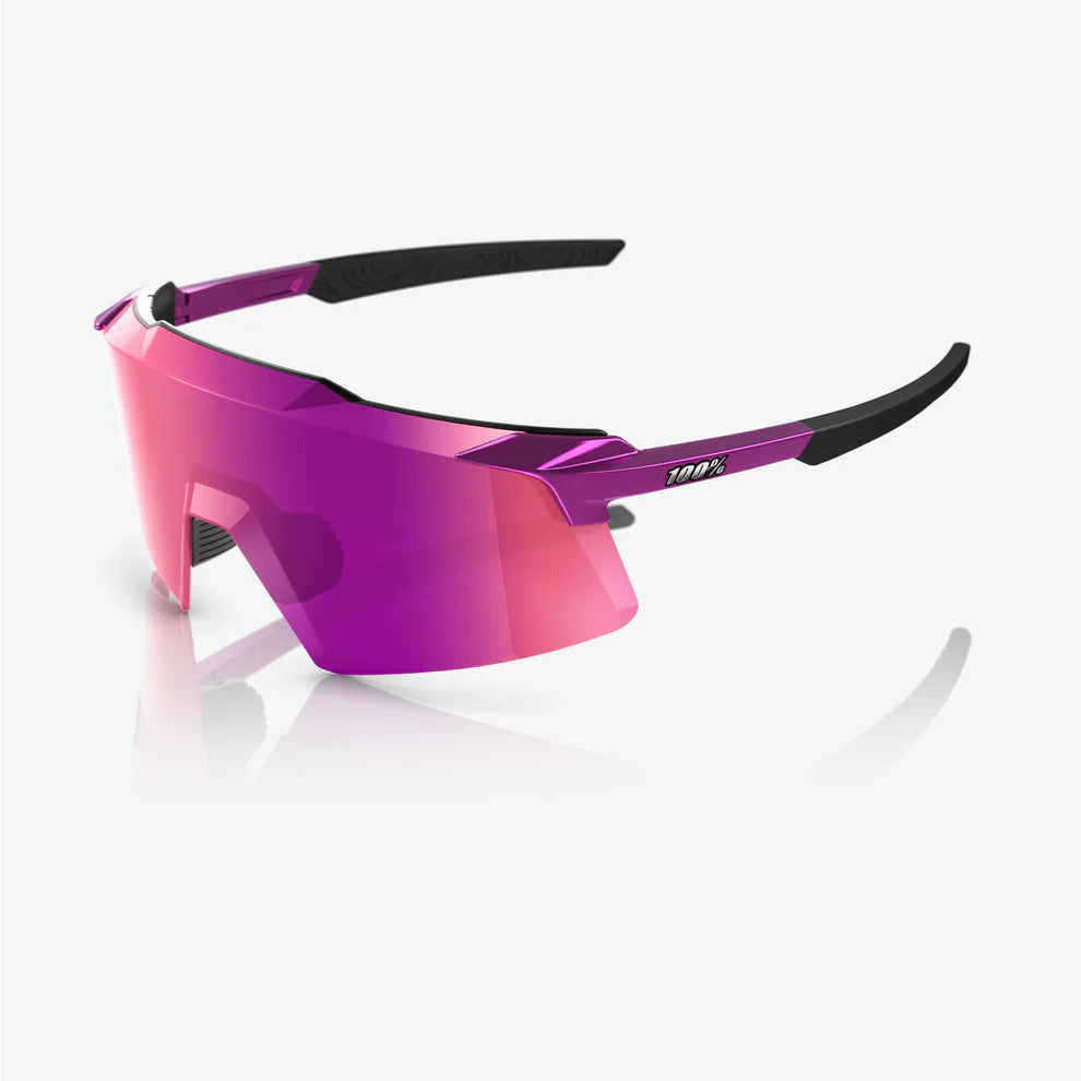 ÓCULOS 100% AEROCRAFT - GLOSS PURPLE CHROME - PURPLE MULTILAYER MIRROR LENS